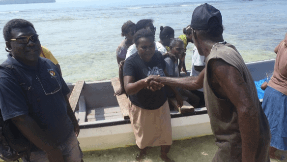 Jack Meavana welcomes the Seventh-day Adventists who have come to help.