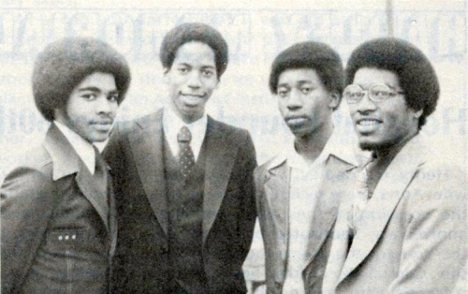 The late Fred Walters (left), with Mark Washington, Samuel Perry, and John Jones. With their teacher, Charles Battles, all were wounded in the attack, but their injuries were not severe.