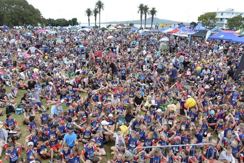 Participants in the Weet-Bix Kids TRYathlon in Auckland, New Zealand. (Sanitarium Health & Wellbeing)